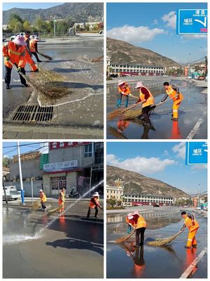 岷县国道212教场过境段开启“清洗模式” 道路清洁新举措